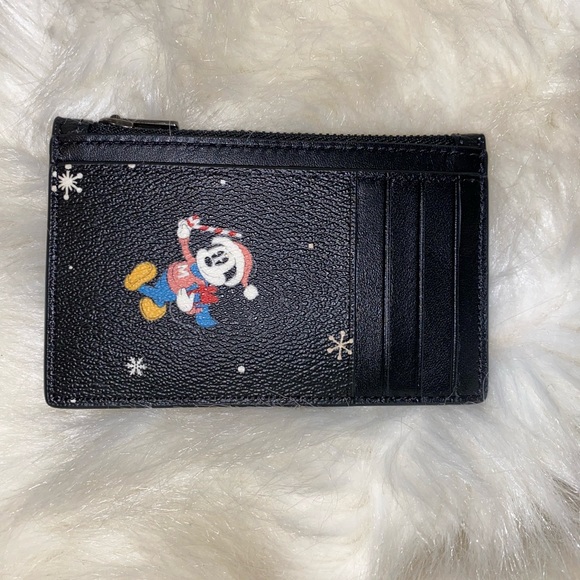 Disney X Coach Zip Card Case With Holiday Print - Picture 3 of 7